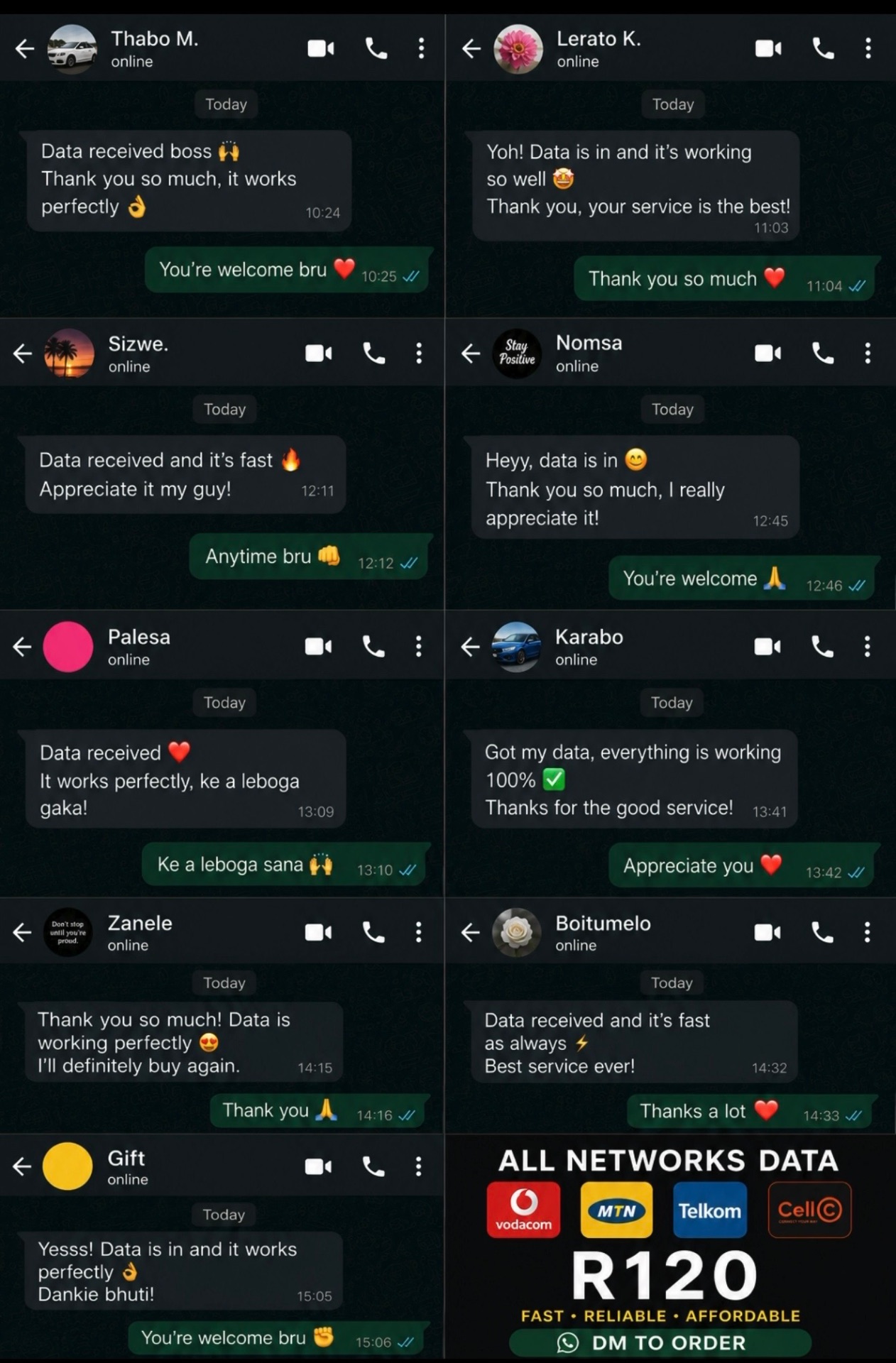 Customer review screenshots for EnterConnect data bundles